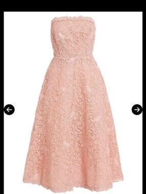 Carolina Herrera Strapless guipure lace midi dress